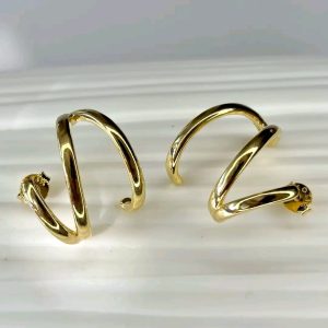 Brinco ouro semijoia 18K