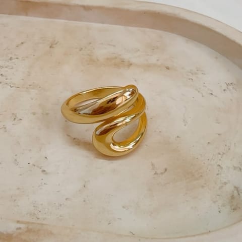 Anel gota ouro semijoia 18K