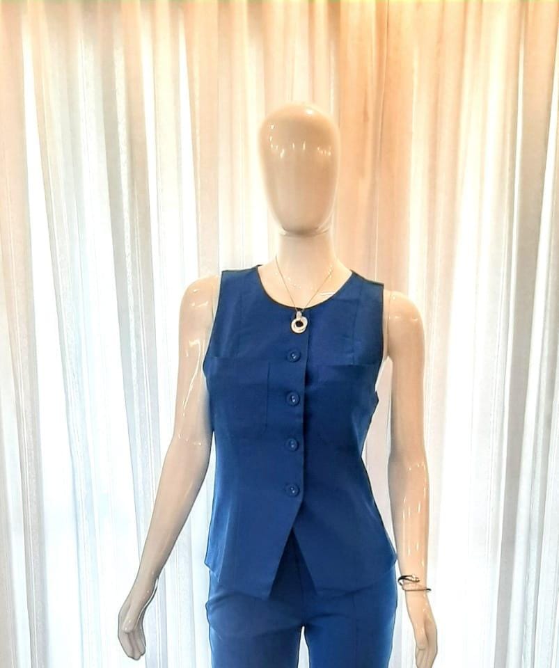Blusa Colete Azul